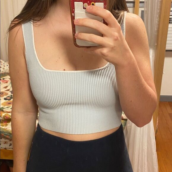 Glassons Ribbed Tank Top - Light Gray - Picture 1 of 3